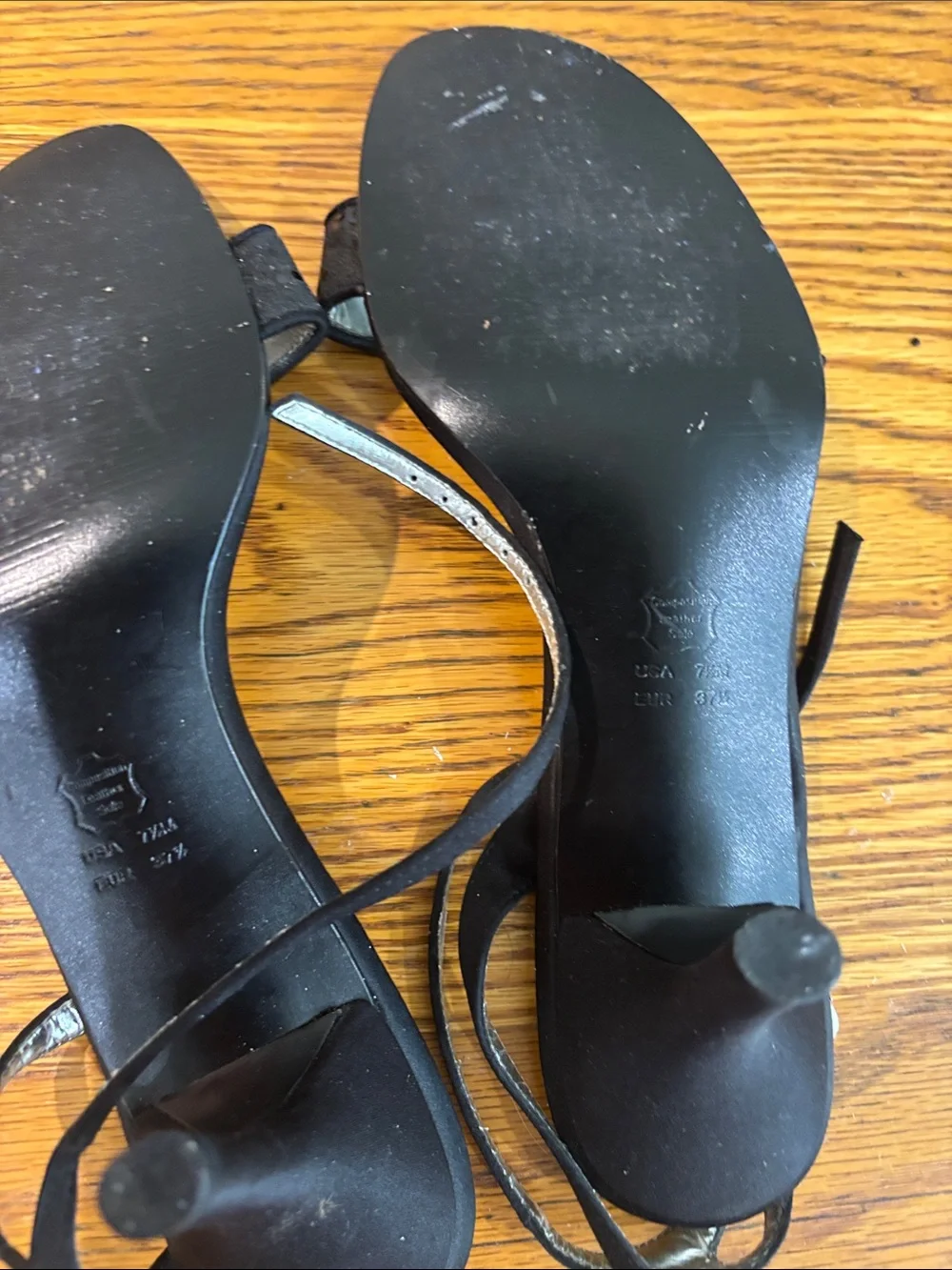Nina Black Slingback Evening Sandals with Sparkle Strap